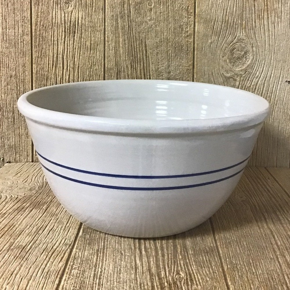 12" Heritage Blue Stripe Stoneware Mixing Bowl