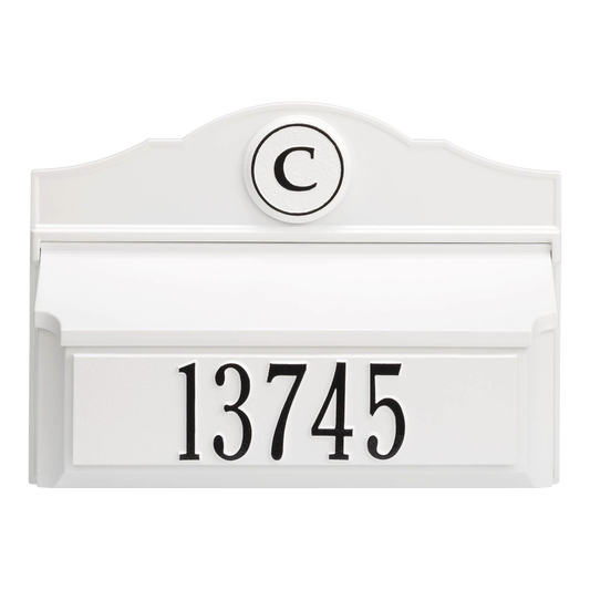 Whitehall Custom Wall Mount Mailbox - White/Black