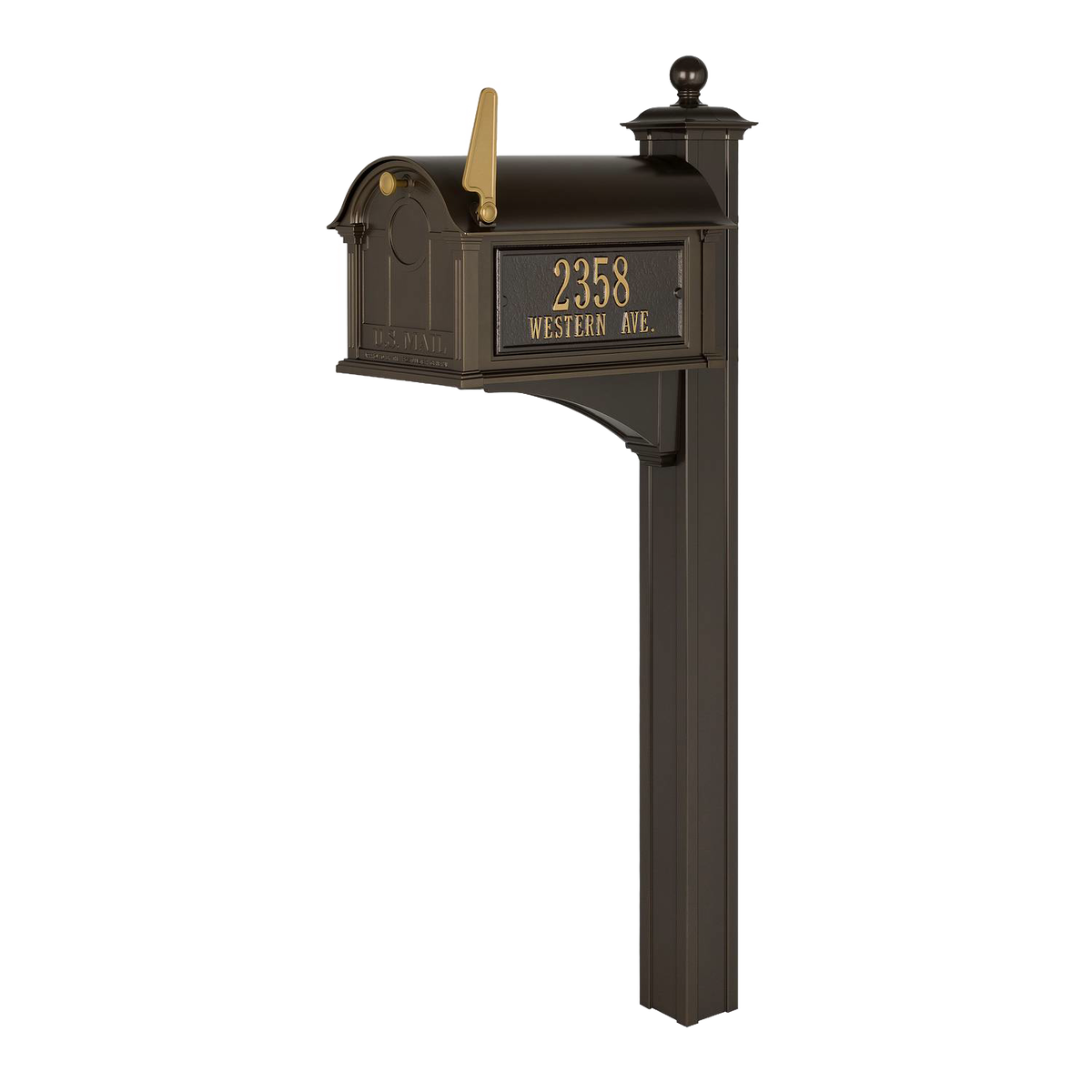 Whitehall Custom Balmoral Mailbox - Bronze/Gold