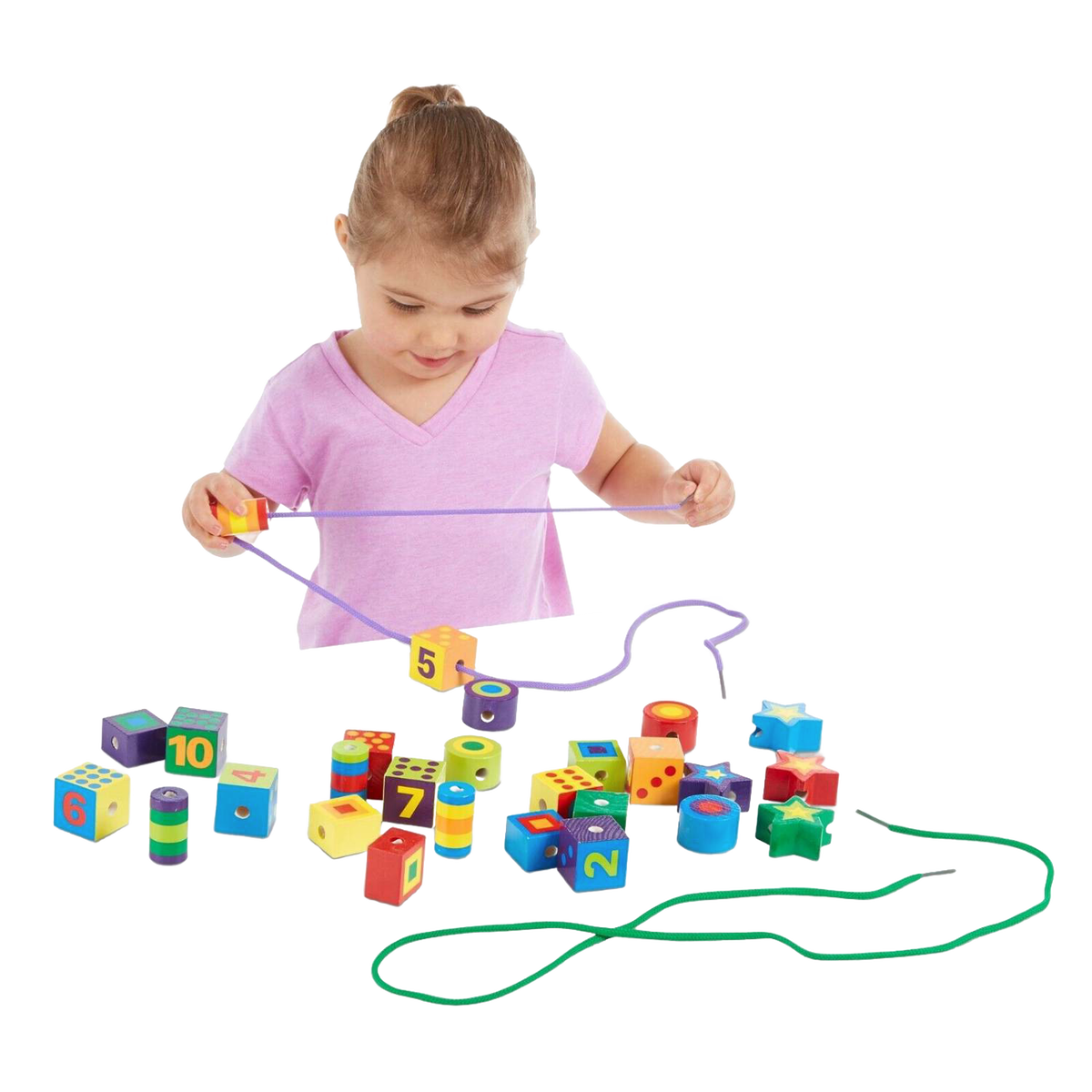 Melissa & Doug Deluxe Wooden Lacing Beads