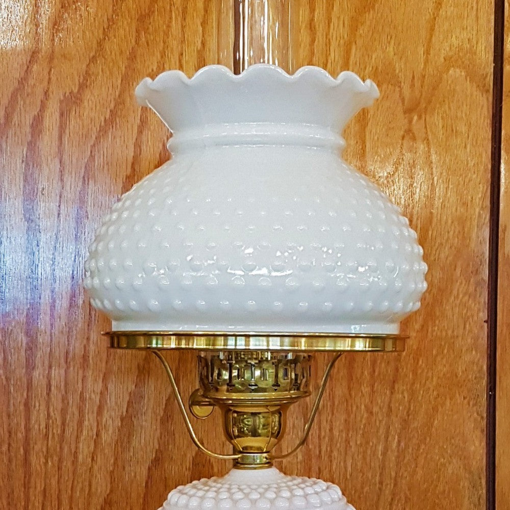 Opal Hobnail Glass Oil Lamp Shade