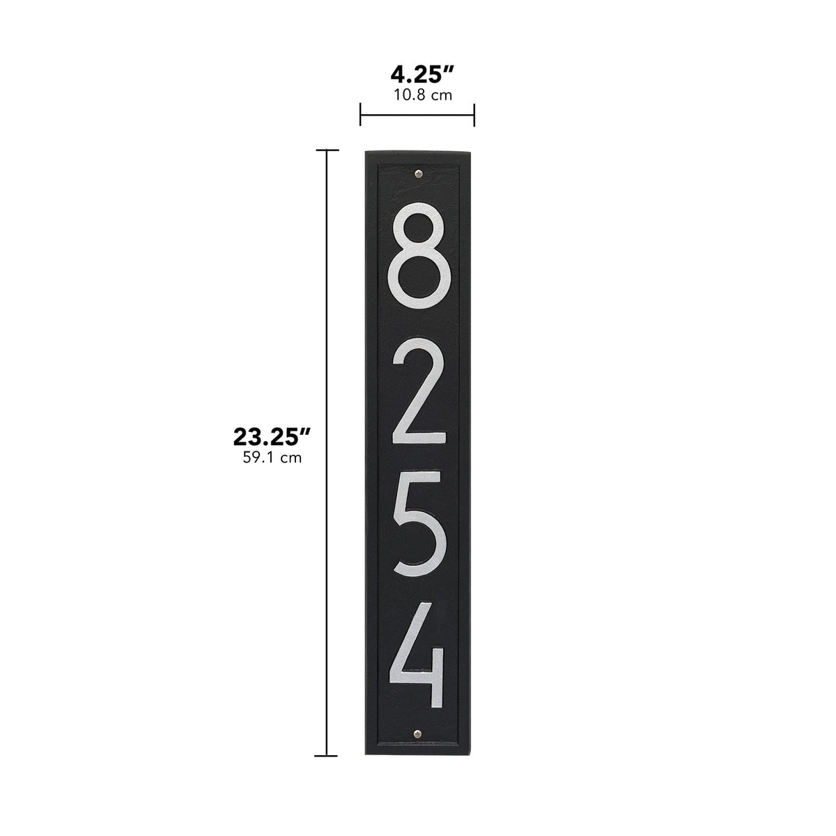 Whitehall Vertical Custom Wall Plaque - Black/Silver