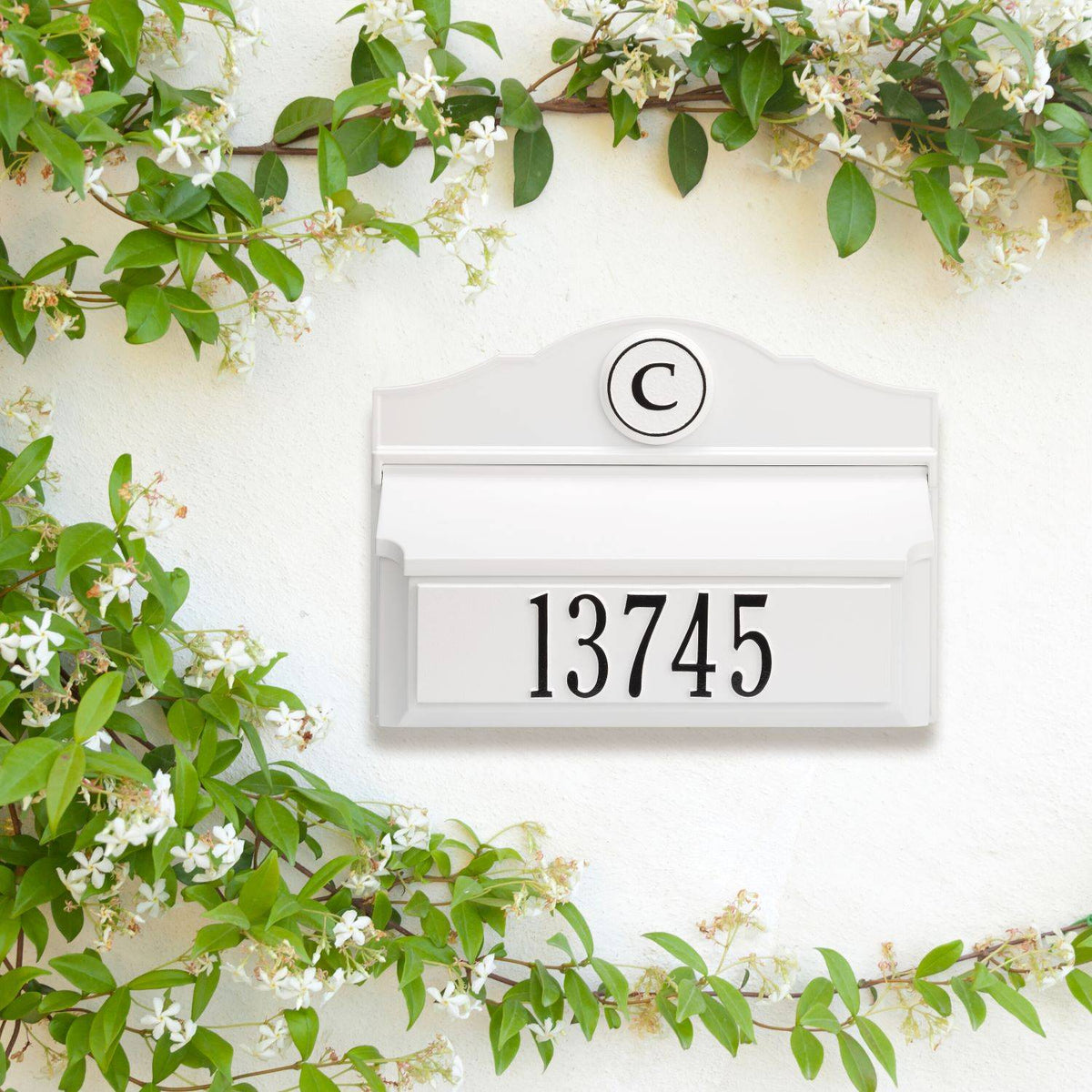 Whitehall Custom Wall Mount Mailbox - White/Black