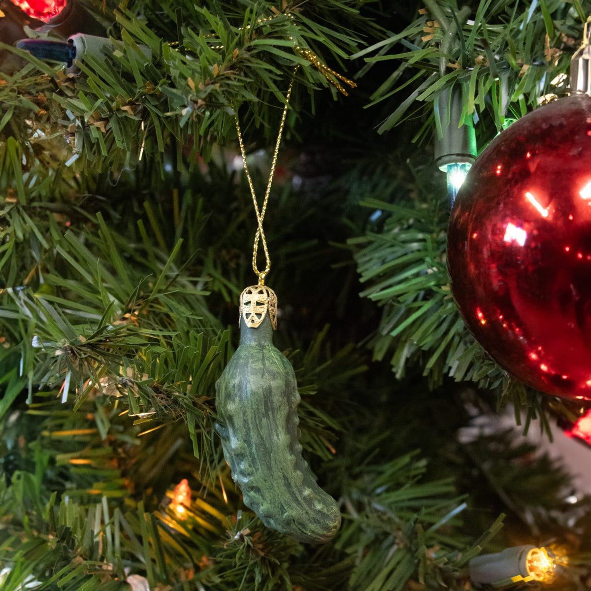 Christmas Pickle in Glass Jar Ornament Set