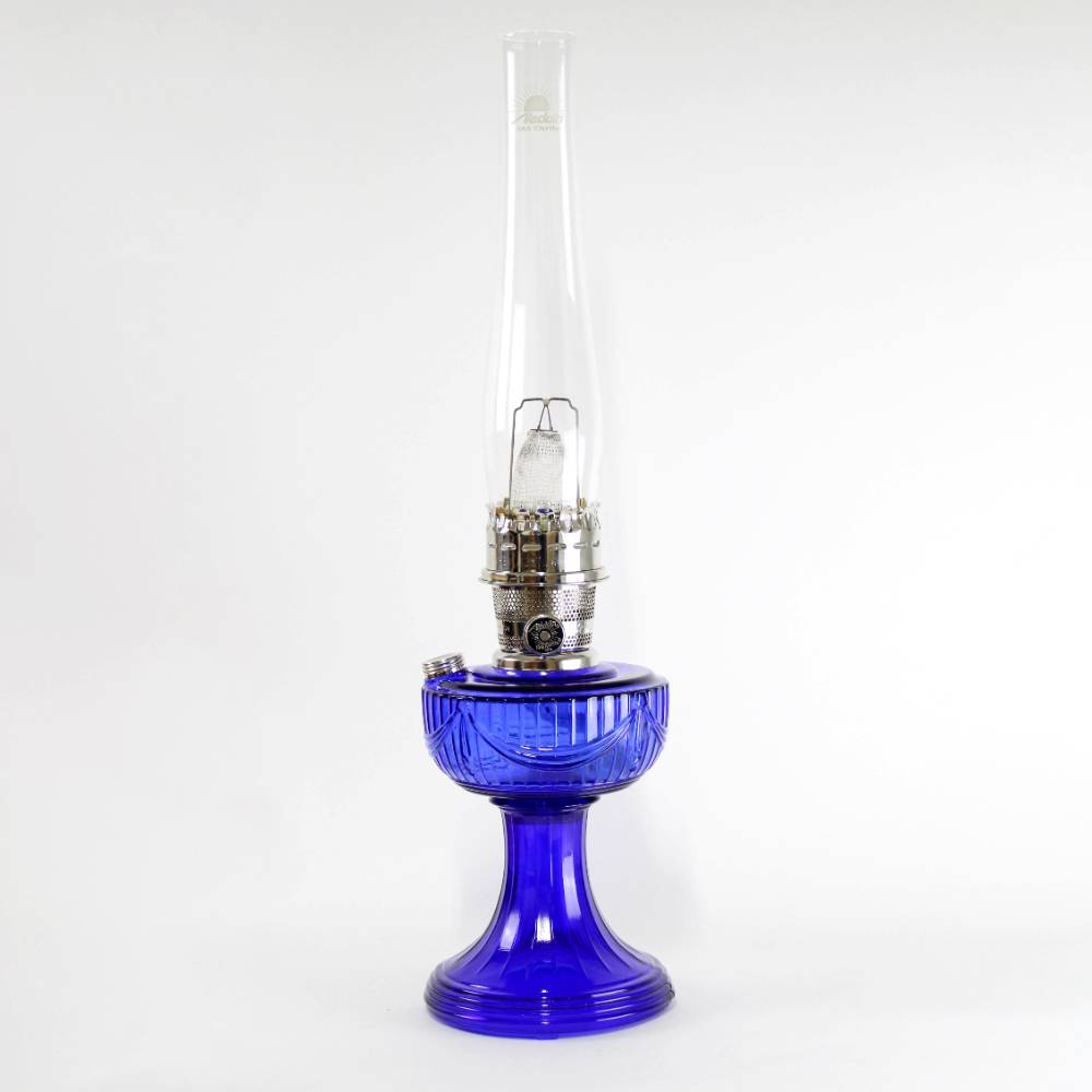 Aladdin Cobalt Lincoln Drape Oil Lamp
