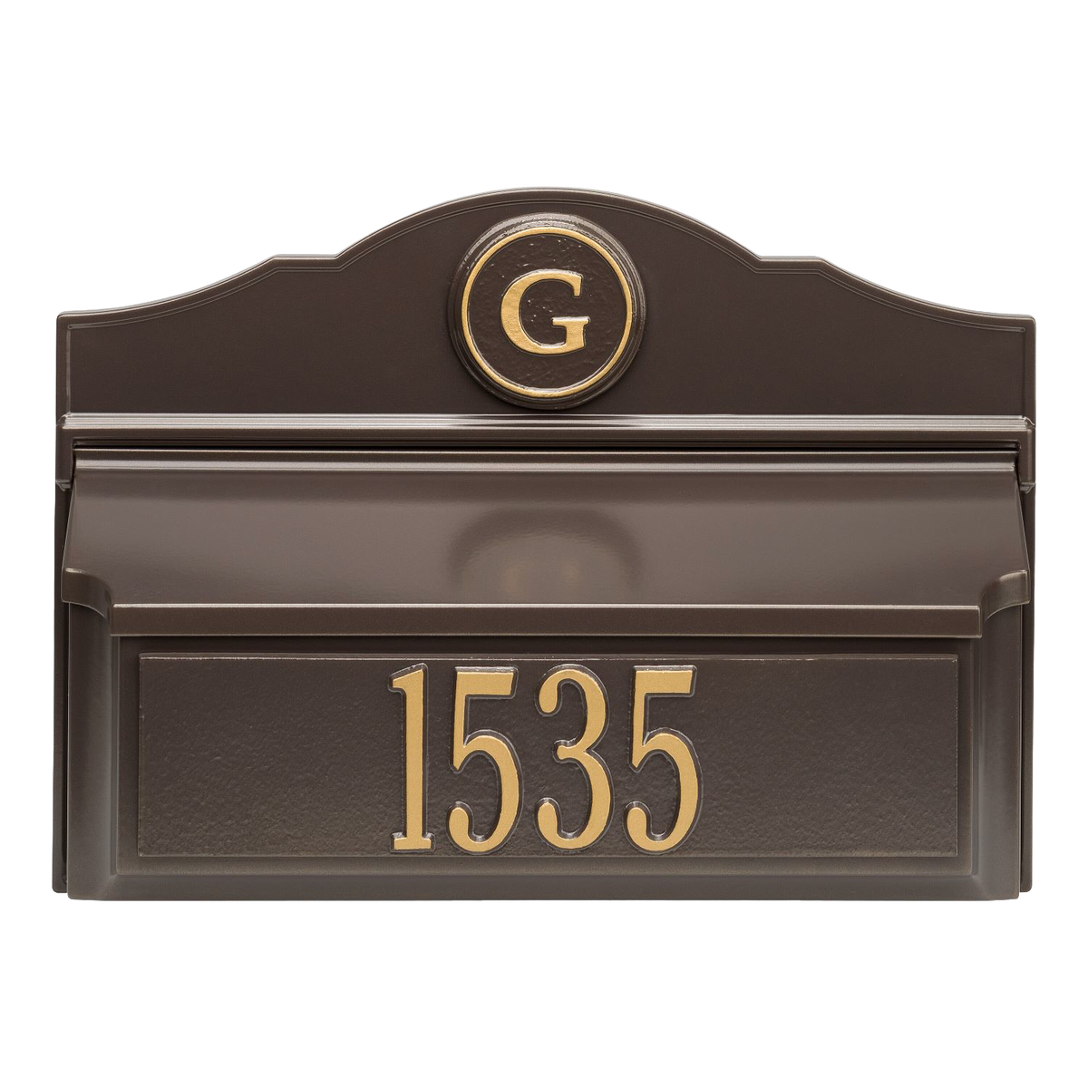 Whitehall Custom Wall Mount Mailbox - Bronze/Gold