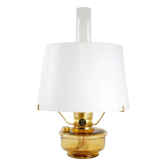 Aladdin Amber Genie III Oil Lamp with White Shade