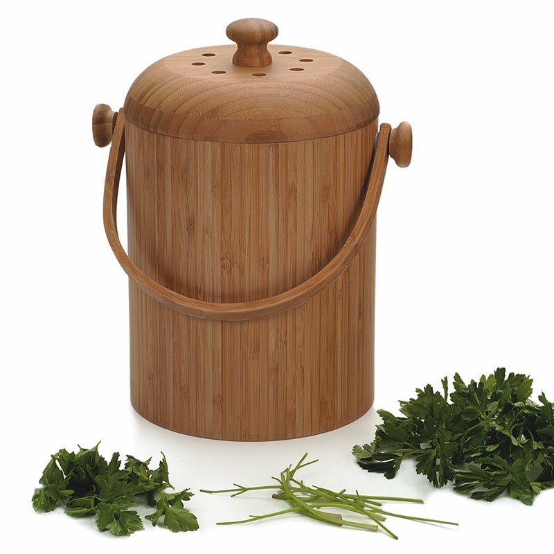 Odor-Free Bamboo Compost Pail