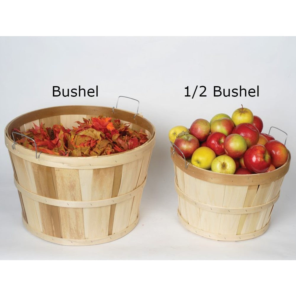 Old-Time Poplar Half and Full Bushel Basket Set