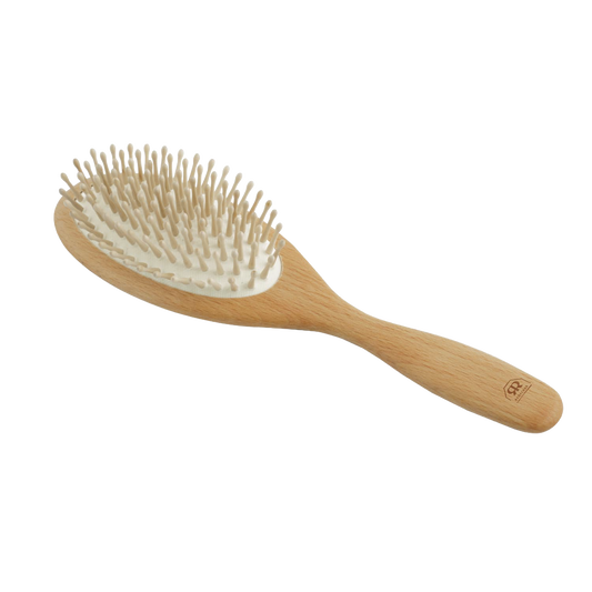 Large Olive Wood Hairbrush with 9 Rows