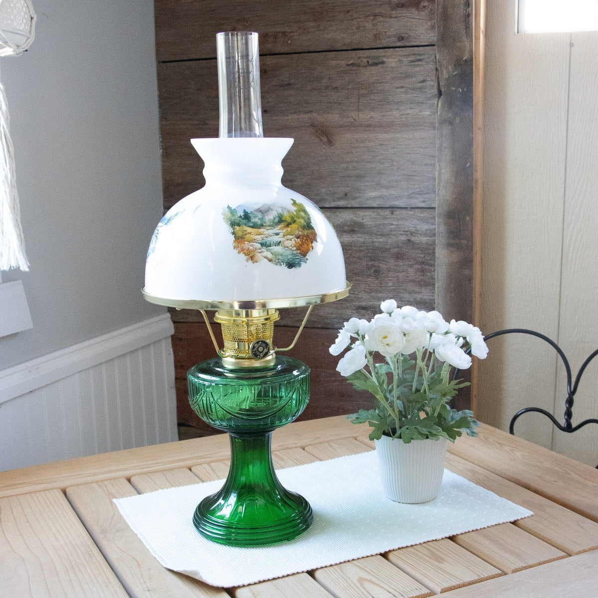 Aladdin Wild Mountain Stream Lamp Shade - Glass - 10"