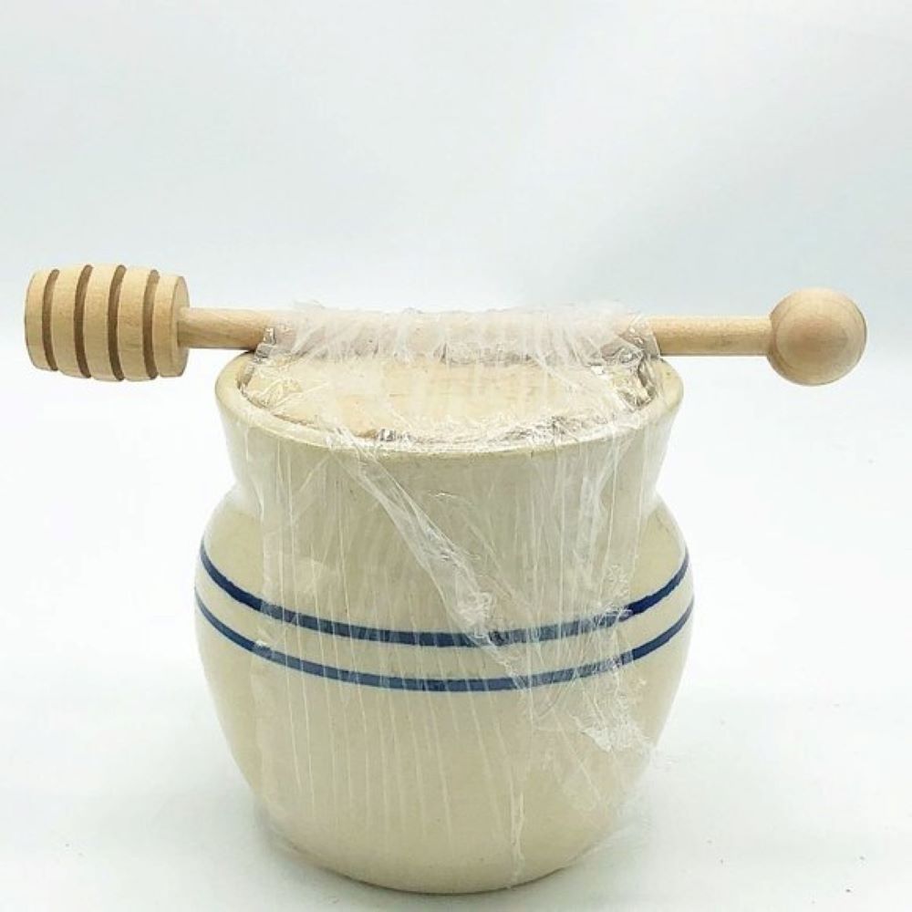 Heritage Blue Stripe Stoneware Honey Pot