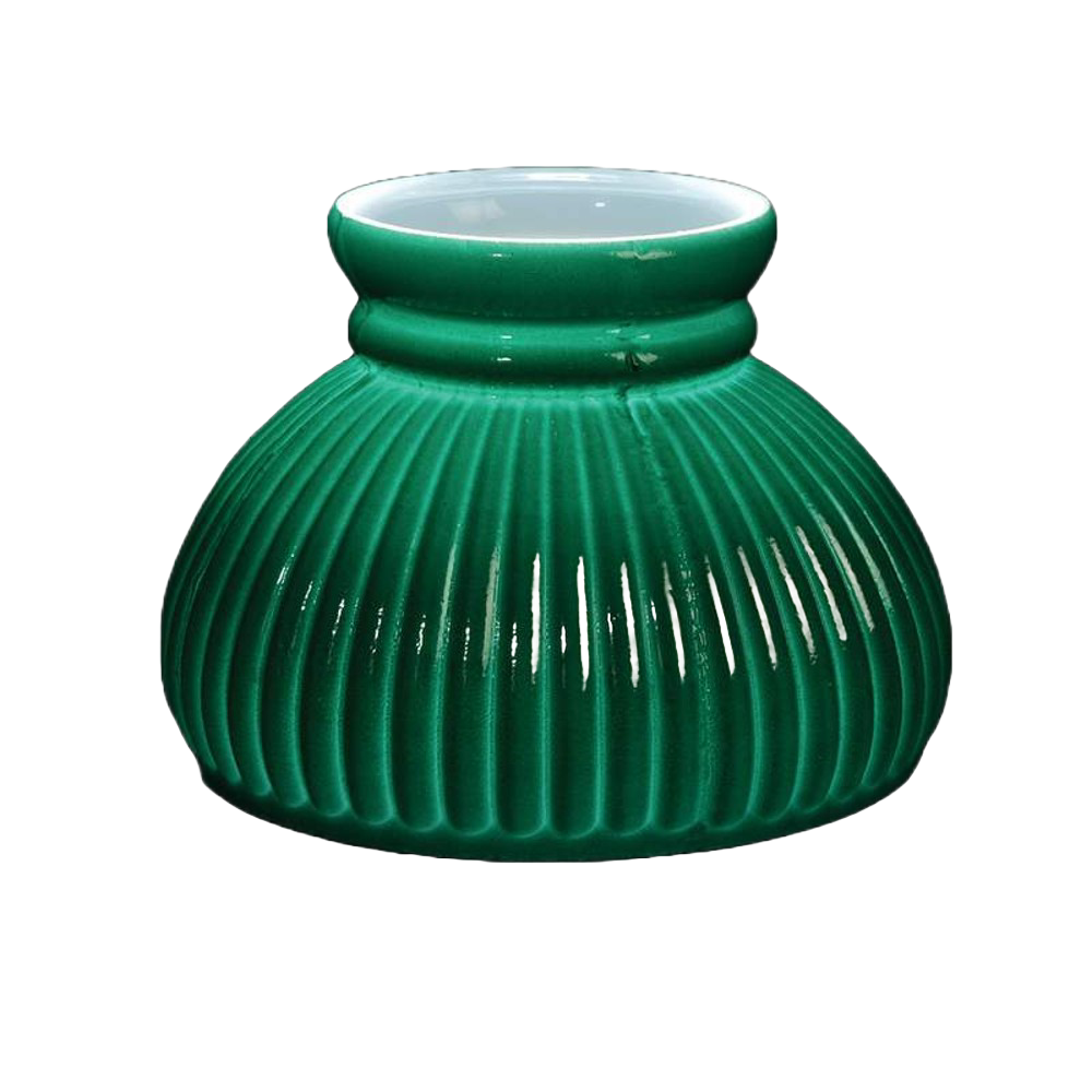 Green Ribbed Oil Lamp Shade