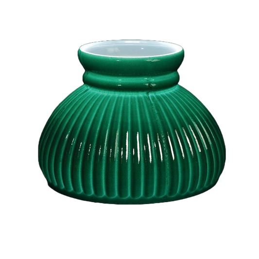 Green Ribbed Oil Lamp Shade