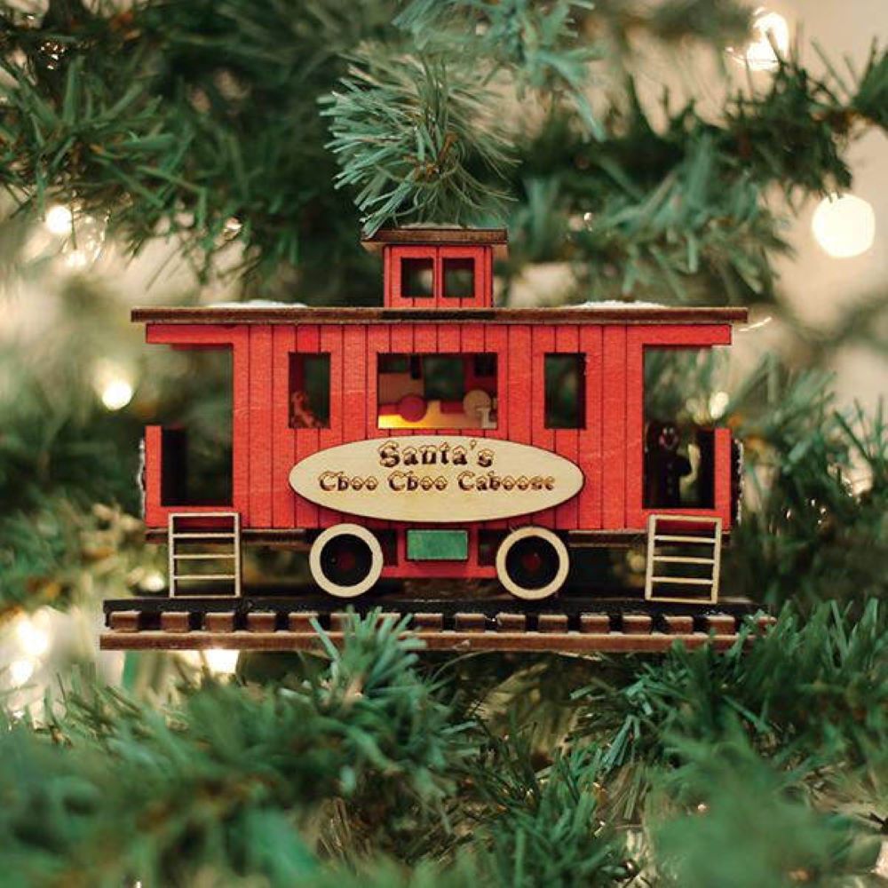 Handmade Santa's Choo Choo Caboose Ornament