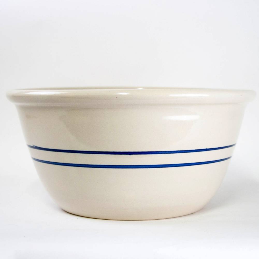 16" Heritage Blue Stripe Stoneware Mixing Bowl