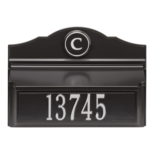 Whitehall Custom Wall Mount Mailbox - Black/Silver