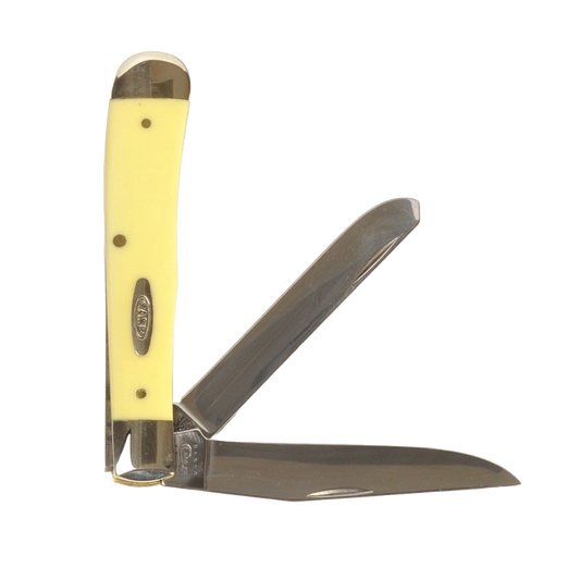 Case Yellow Handled Trapper Pocket Knife