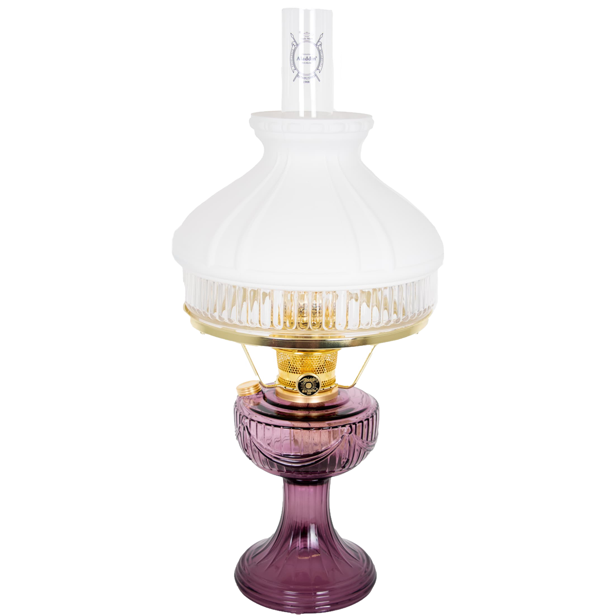 Aladdin Lincoln Drape Oil Lamp with White Top Shade