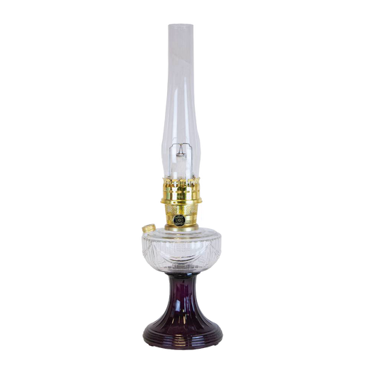 Aladdin Clear-Over Amethyst Lincoln Drape Oil Lamp