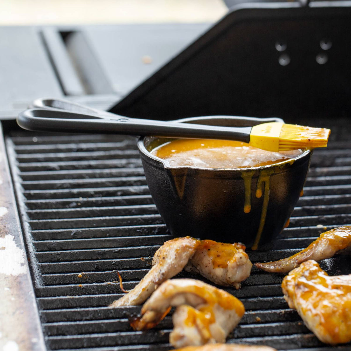 Lodge Cast Iron Melting Pot with Brush