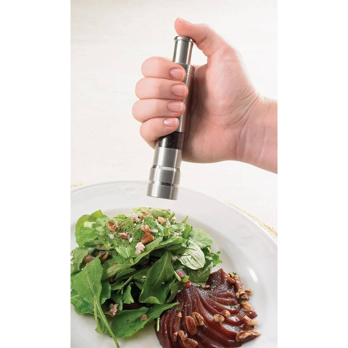Pump and Grind Pepper Mill - Stainless Steel