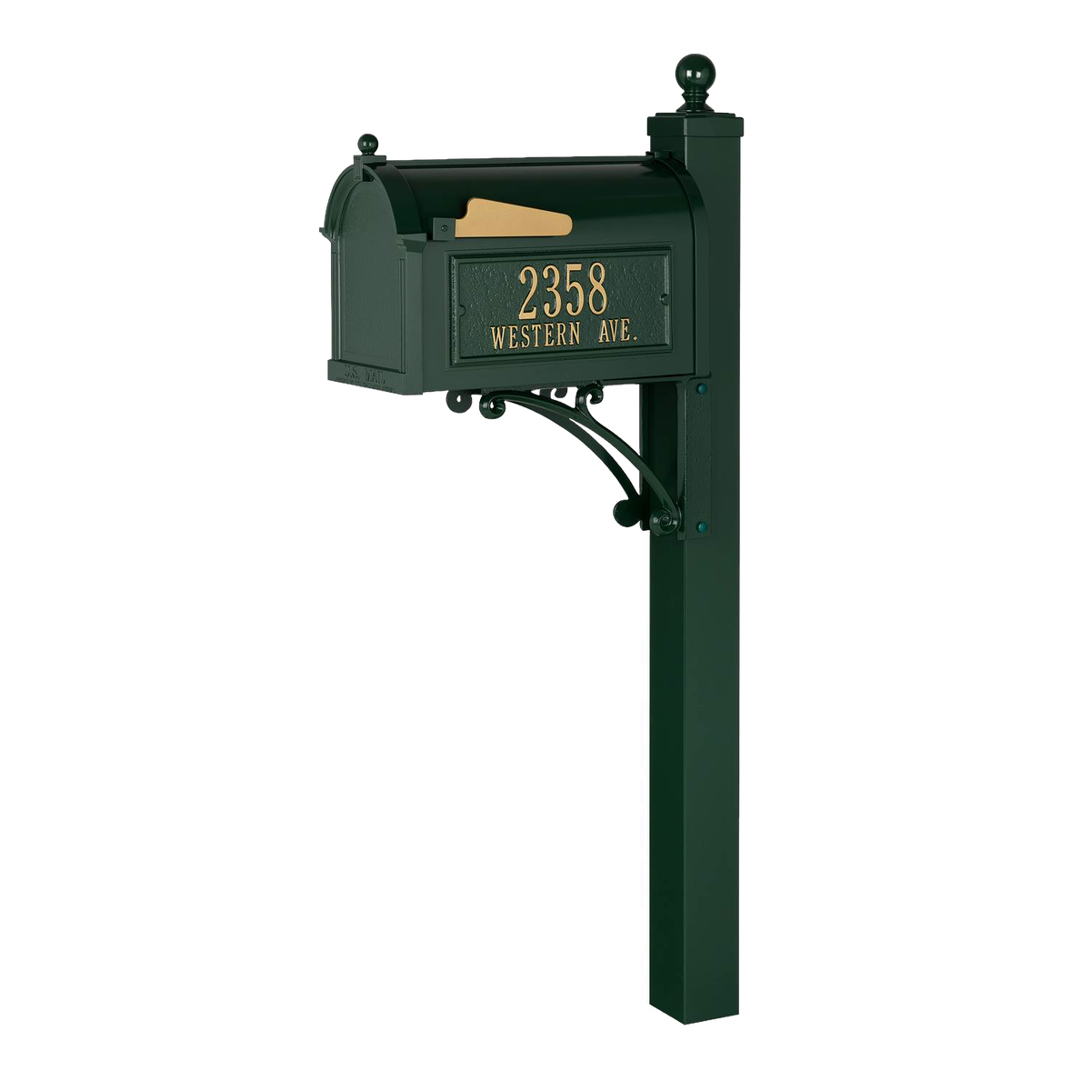 Whitehall Custom Capitol Mailbox - Green/Gold