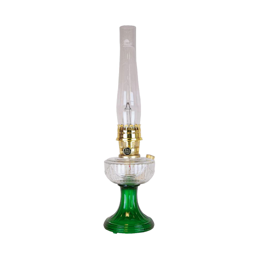 Aladdin Clear-Over Emerald Lincoln Drape Oil Lamp