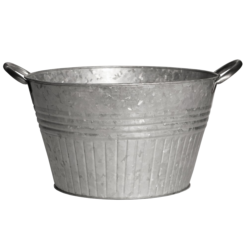 Galvanized Planter Tubs with Metal Handles