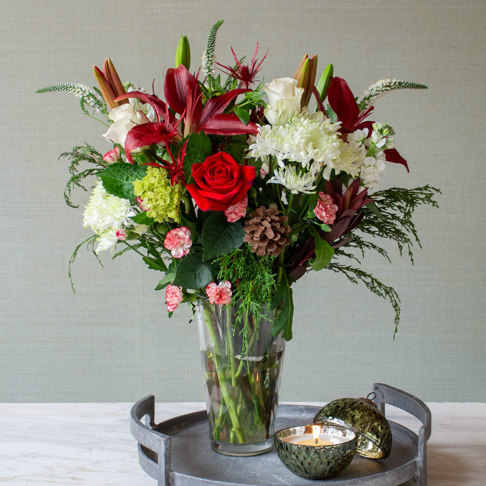 Cranberry Spritz Bouquet with Vase