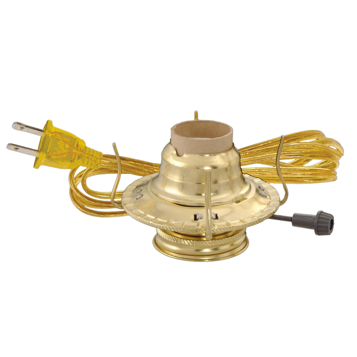 Brass Plated Electrified Burner for Oil Lamps - #2