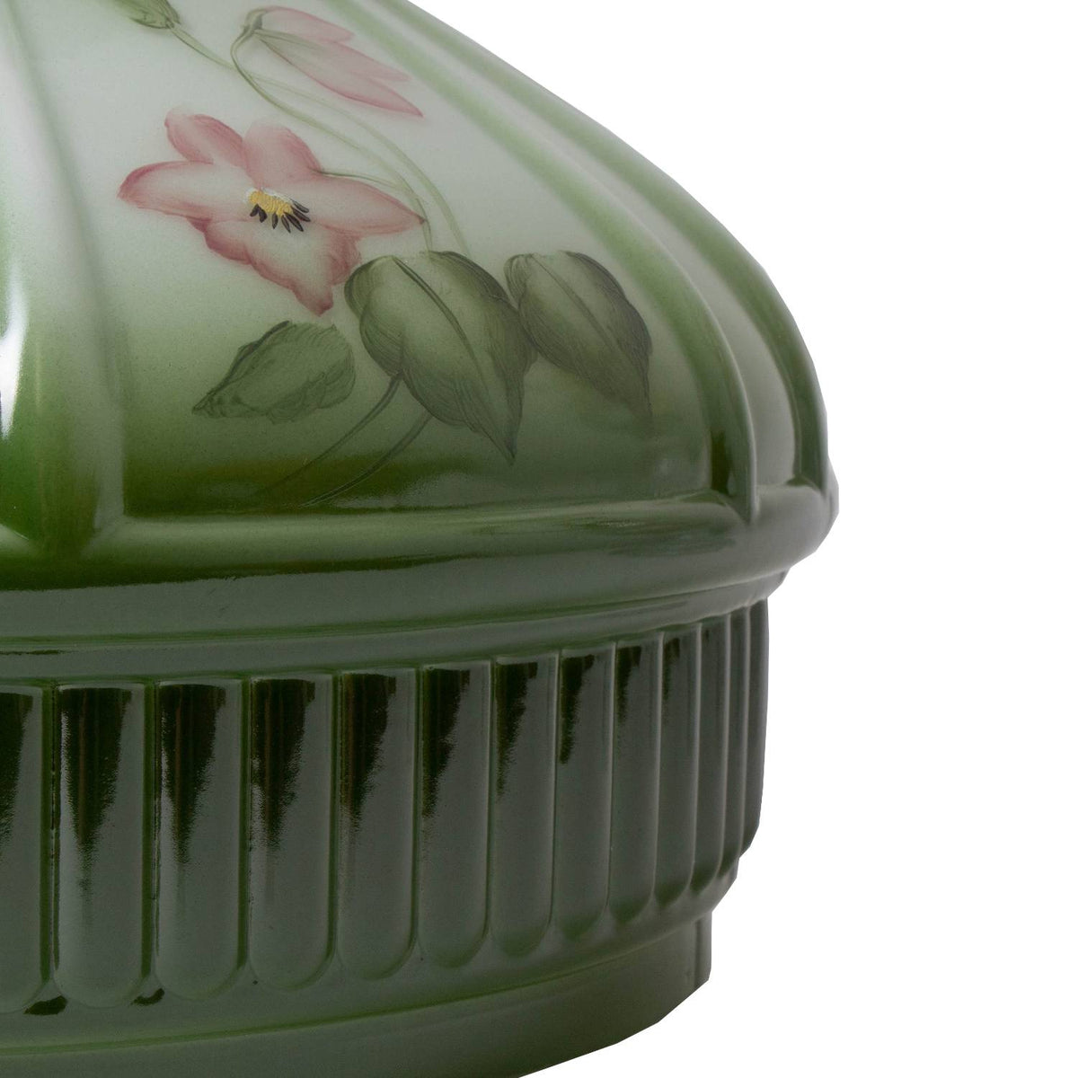 Aladdin Violet Floral Glass Oil Lamp Shade