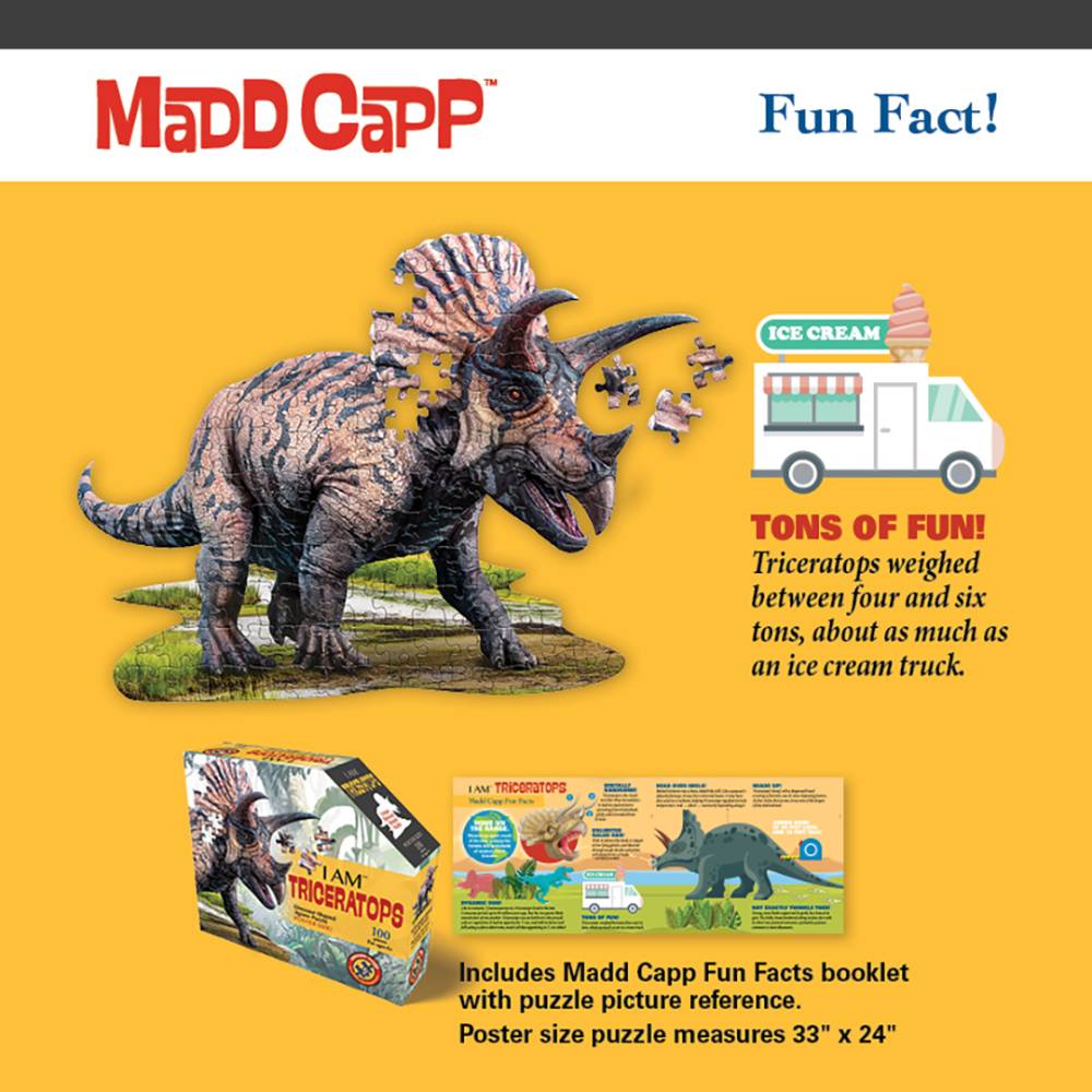 Shaped Jigsaw Puzzle - Triceratops - 100pcs