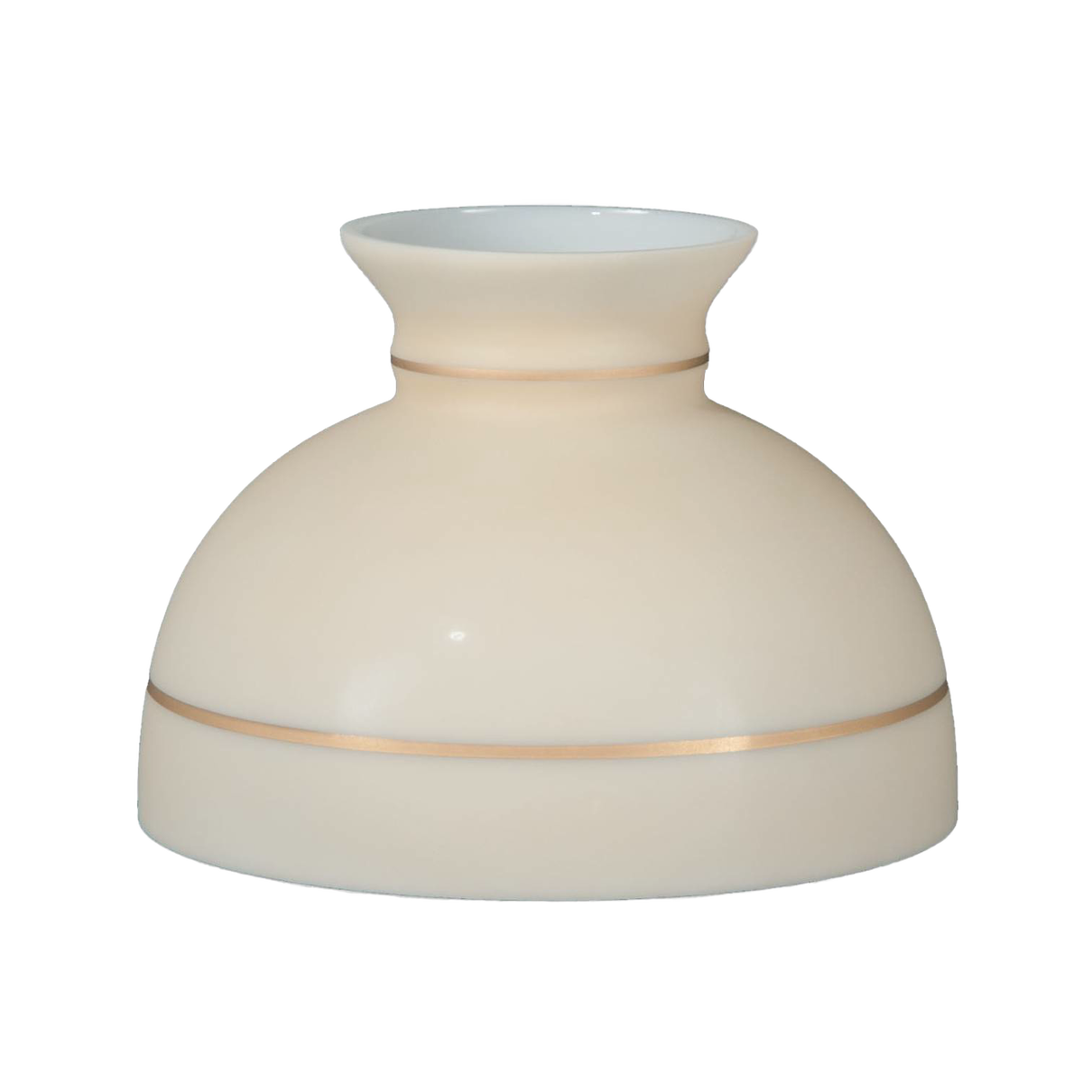 10" Tan with Gold Bands Oil Lamp Shade
