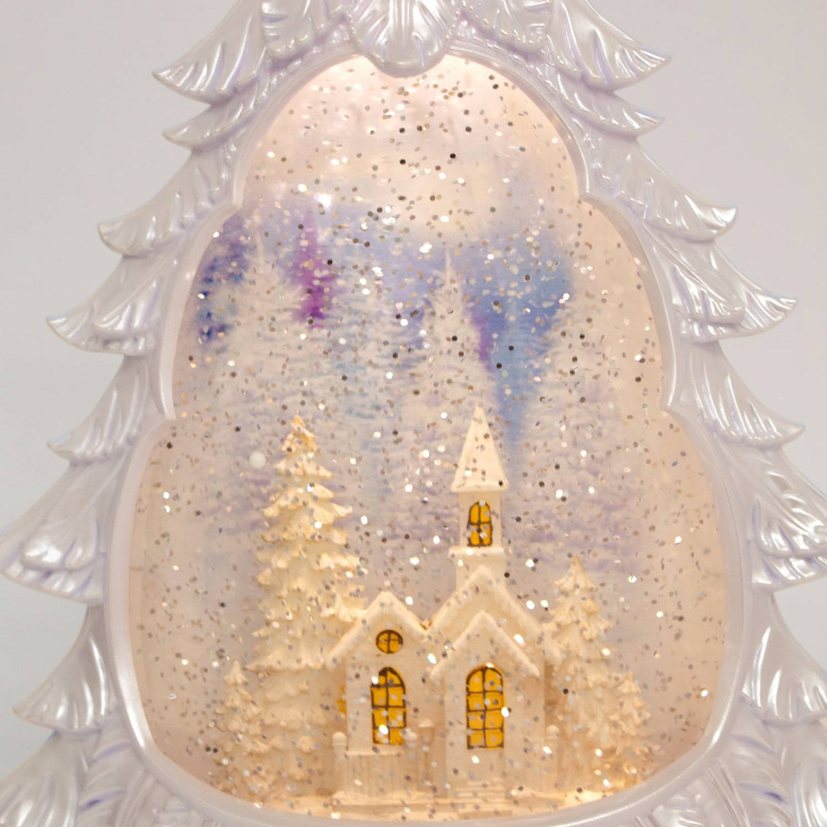 Shimmer Christmas Tree Water Globe with Timer