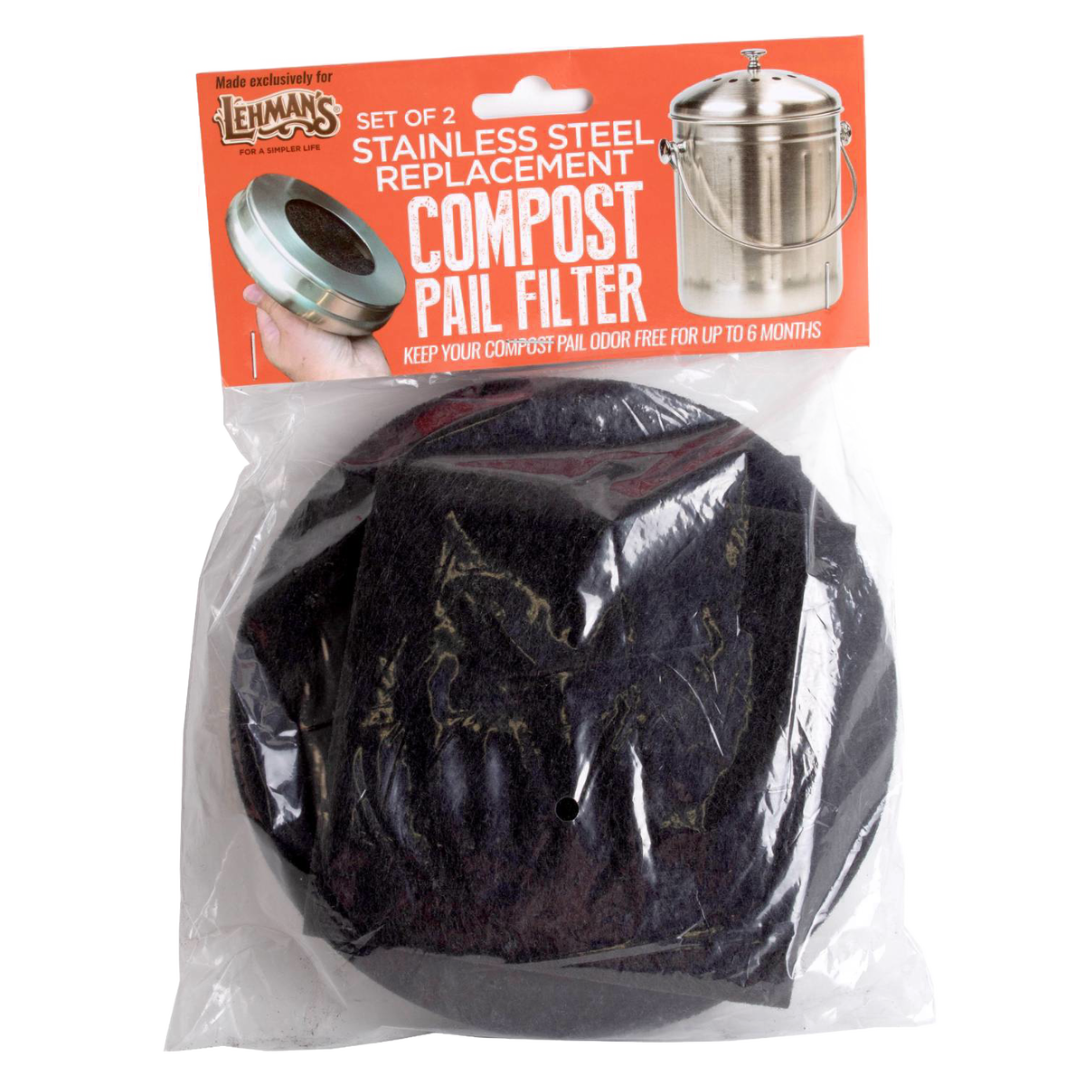 Compost Pail Replacement Filters - 2 Sets
