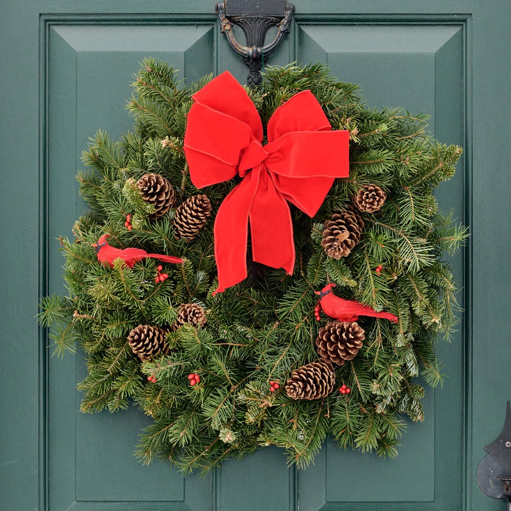 Holiday Cardinal Wreath, 24"