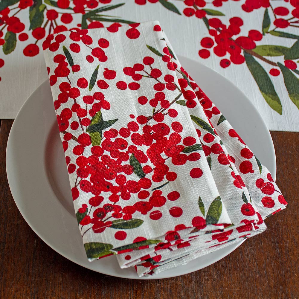 Holiday Berries Napkins, Set of 4