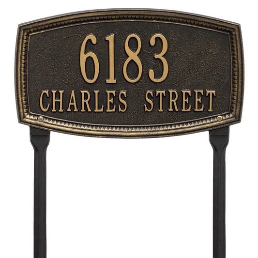 Whitehall Croswell Custom Lawn Plaque - Black, 2-Line