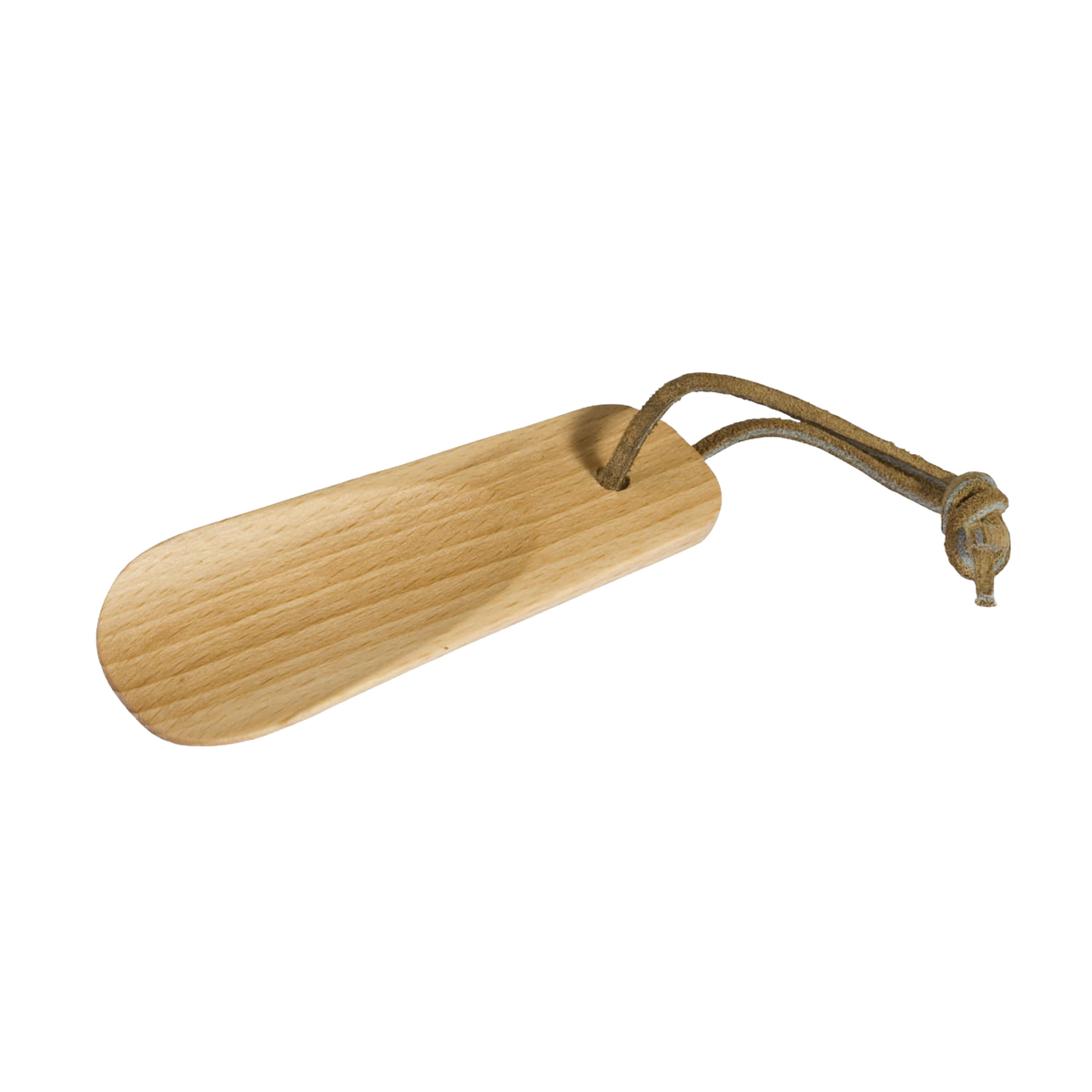Small Beechwood Shoehorn with Leather Strap