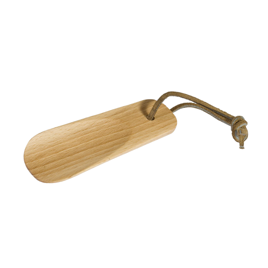 Small Beechwood Shoehorn with Leather Strap