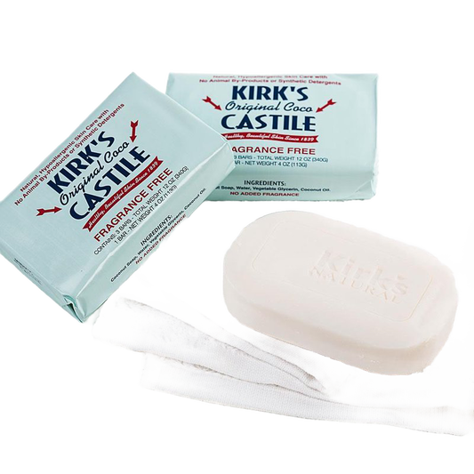 Kirk's Fragrance-Free Castile Bar Soap - Pack of 3