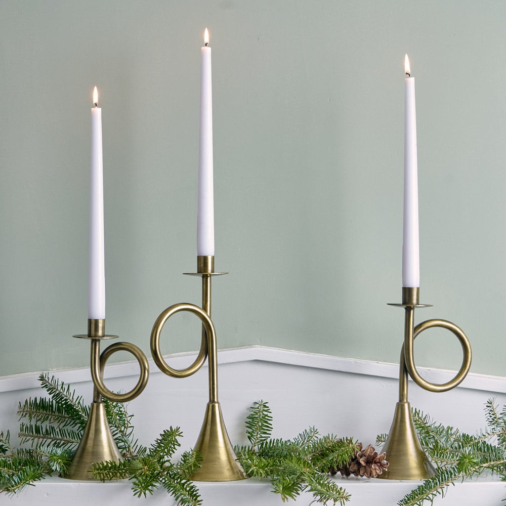 Trio of Holiday Horns Candleholders