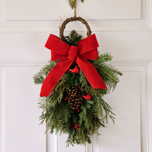 Holiday Cardinal Door Swag