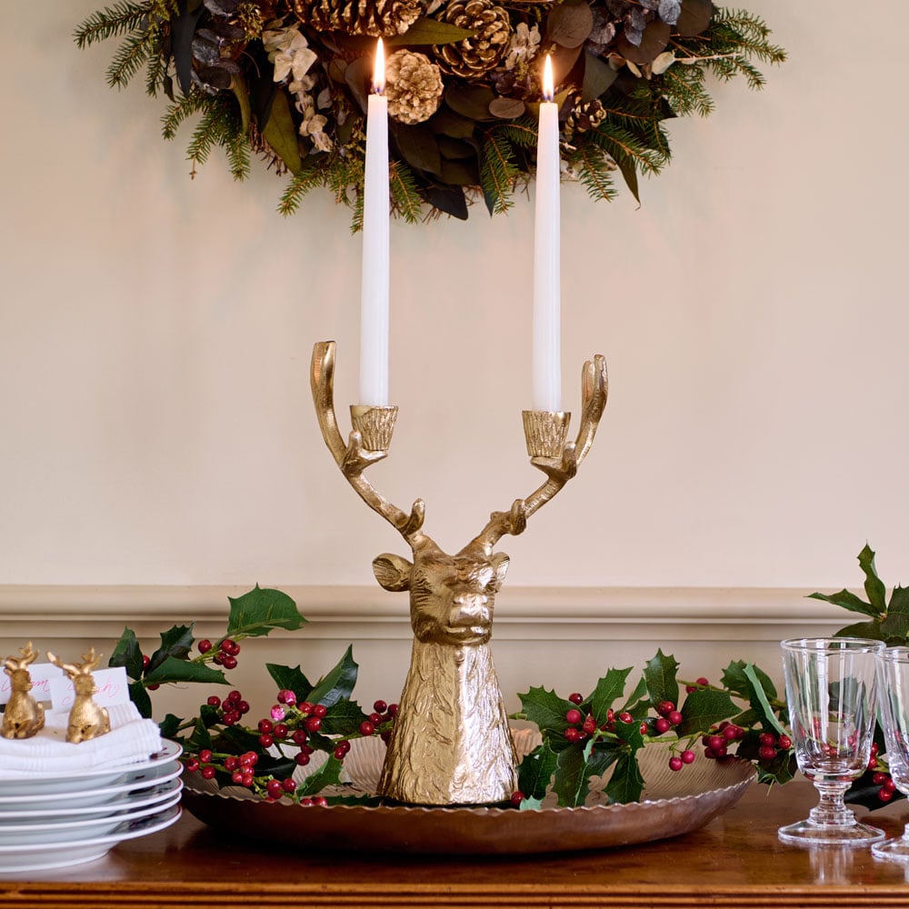 Golden Stag Candelabra