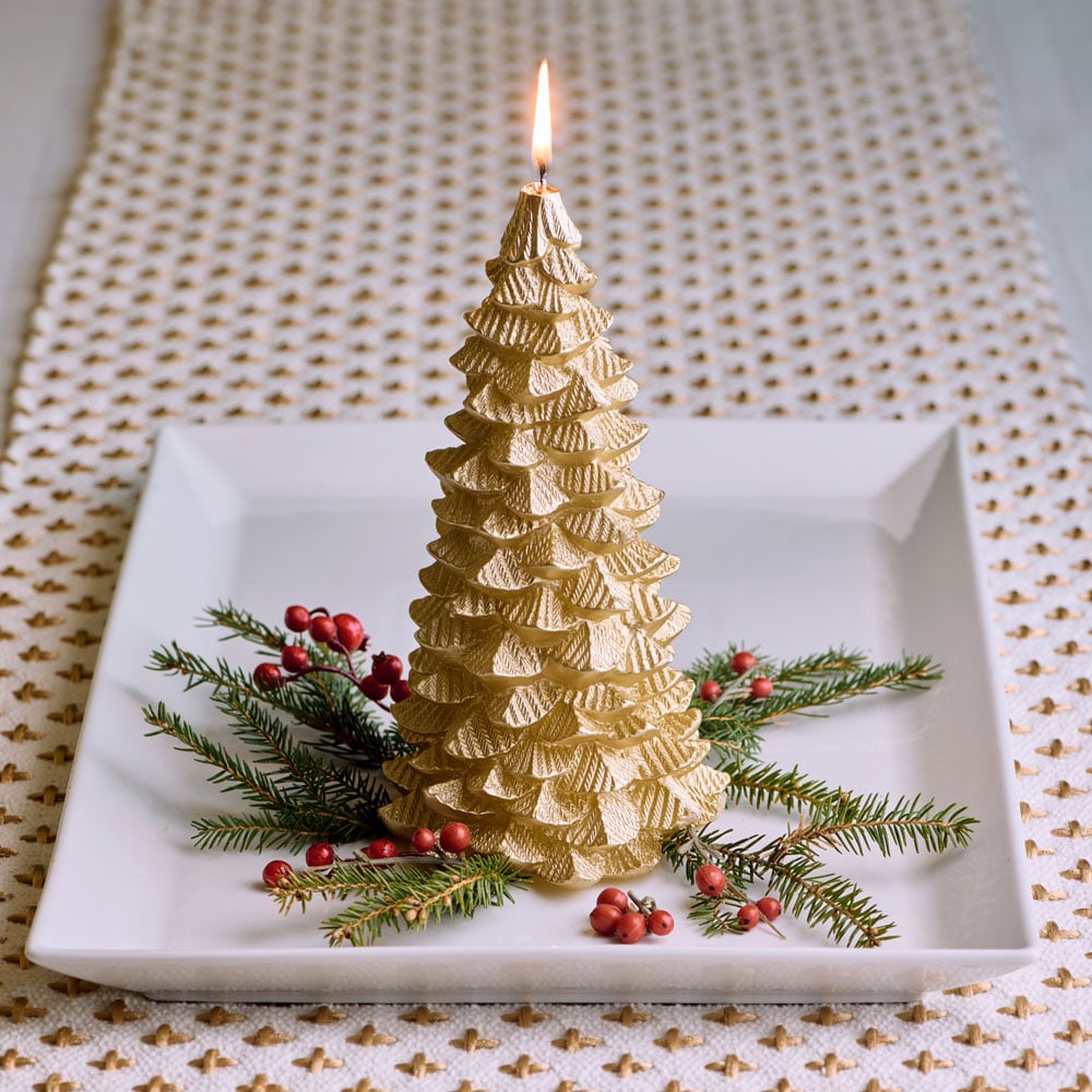 Gold Fir Tree Candle