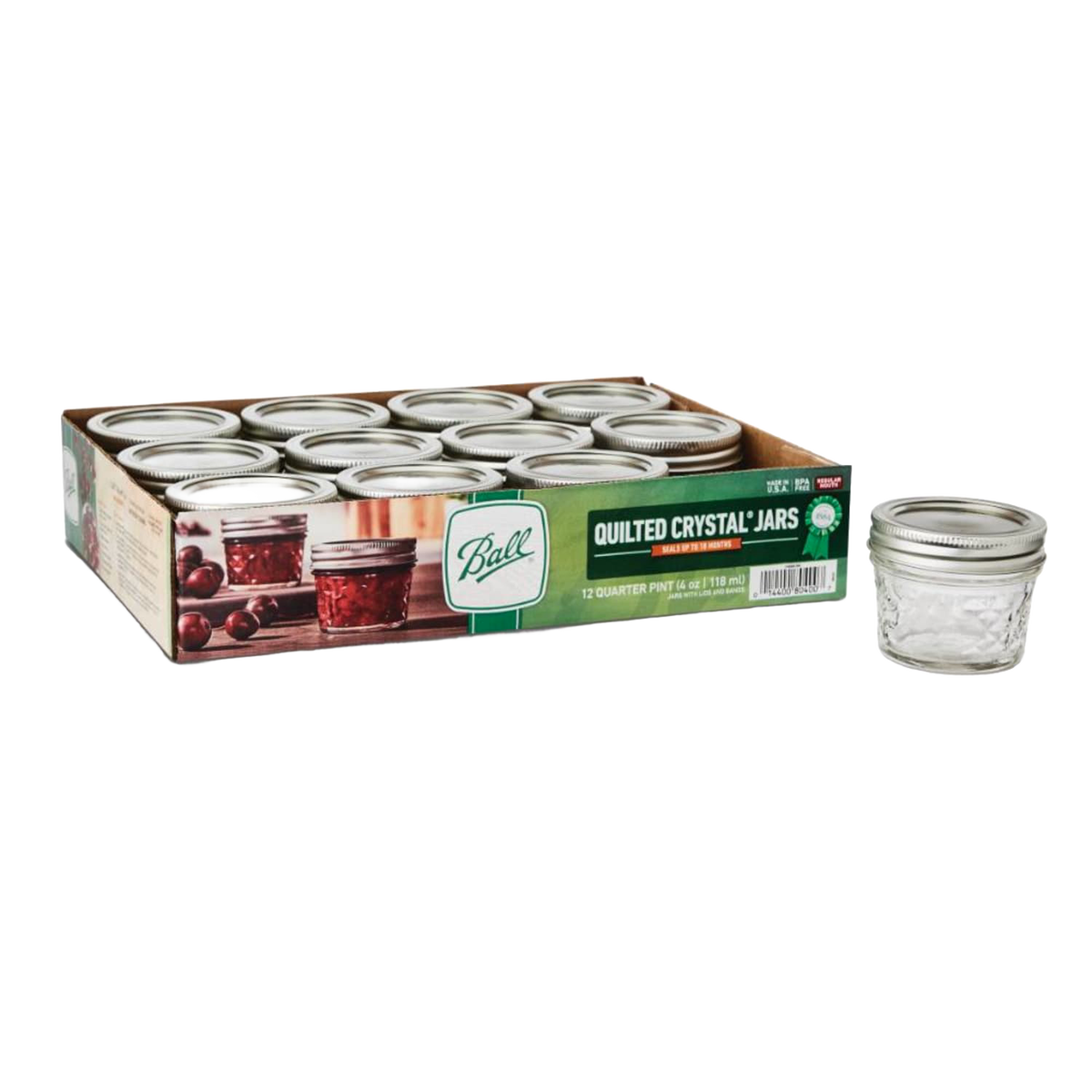 Ball Regular-Mouth Quilted Jelly Jars - 4 oz (12)