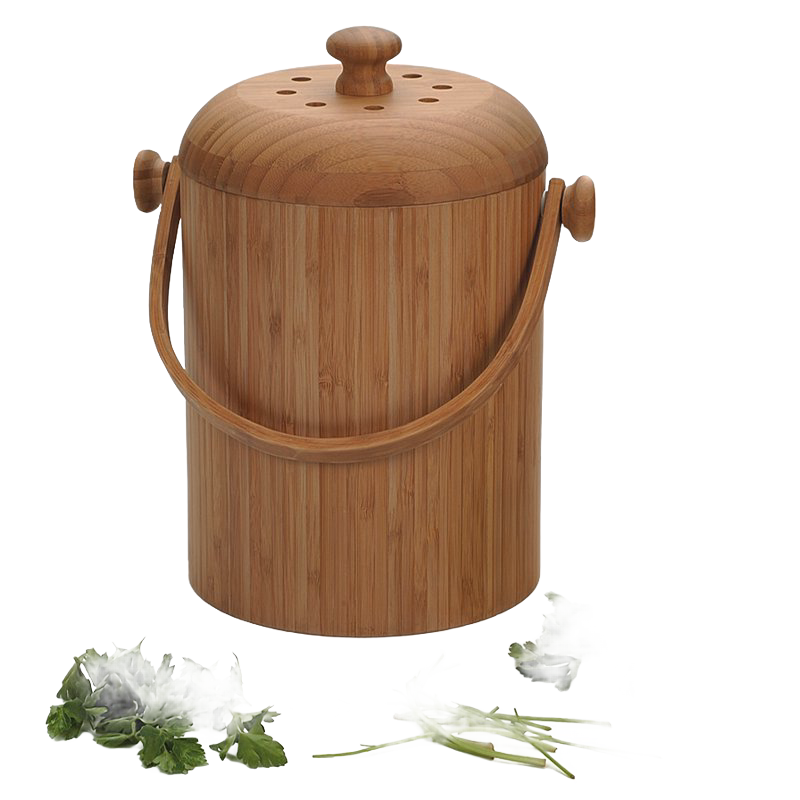 Odor-Free Bamboo Compost Pail