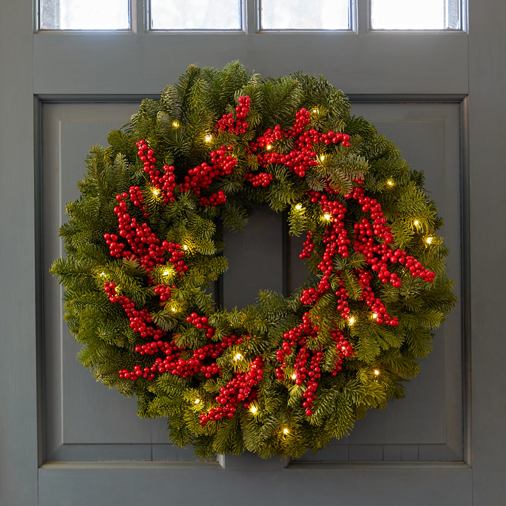 Pre-Lit Berry Merry Wreath