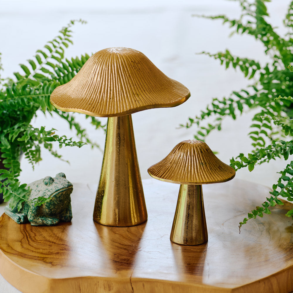 Golden Mushrooms, Set of 2